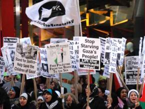 Marching in New York City for an end to the siege of Gaza
