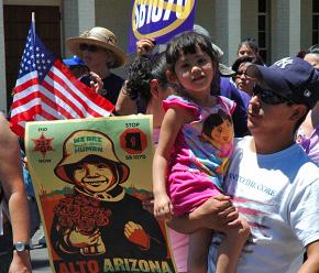 Marching in Phoenix against Arizona's racial profiling law SB 1070