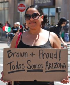 Marching against Arizona's racist law SB 1070 in San Francisco