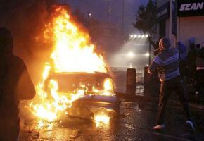 Rioting in north Belfast in July