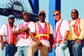 The Charleston Five (left to right): Elijah Ford, Rick Simmons, Peter Washington, Jason Edgerton and Kenneth Jefferson